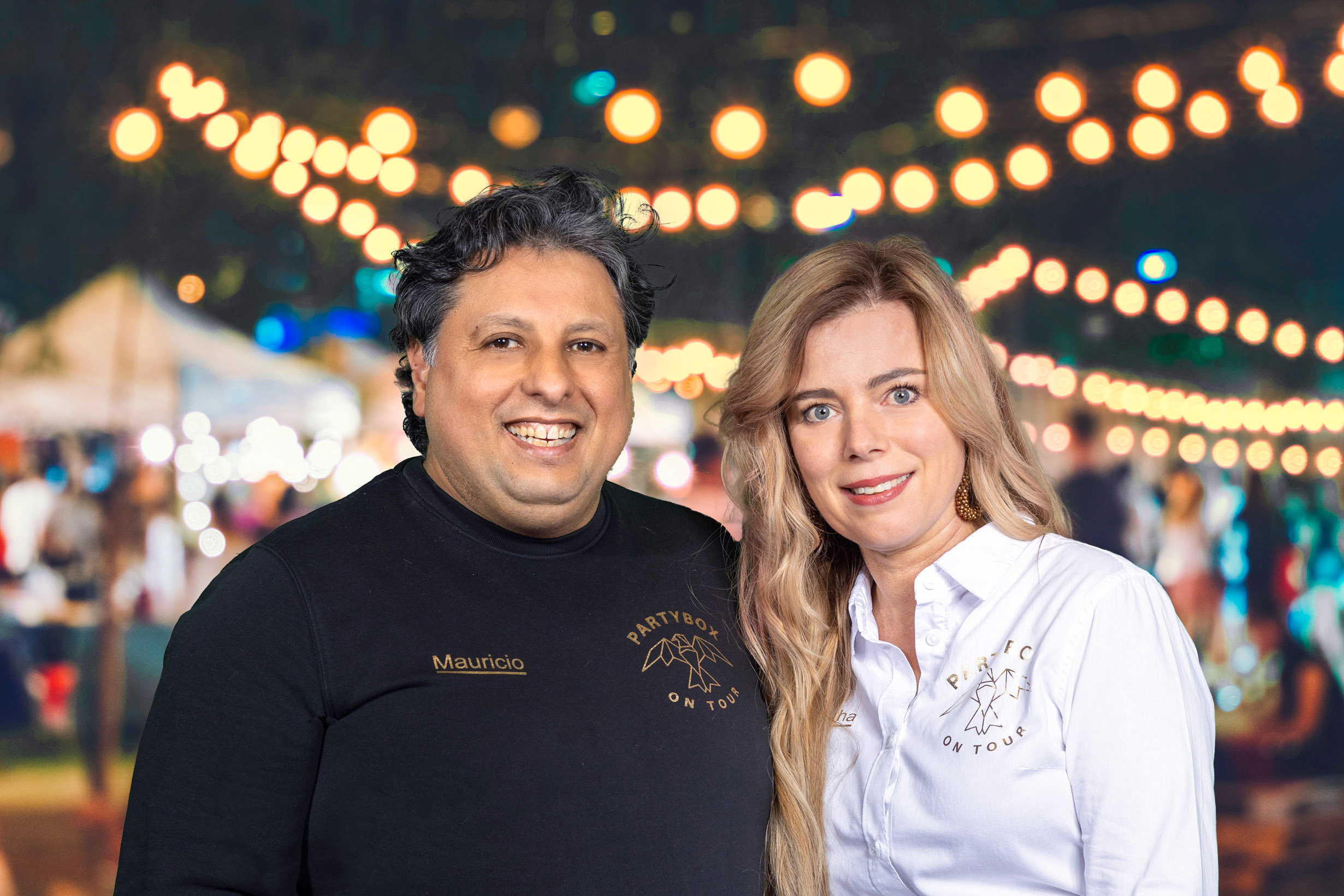 Festival Event Party with Hipster People Blurred Background